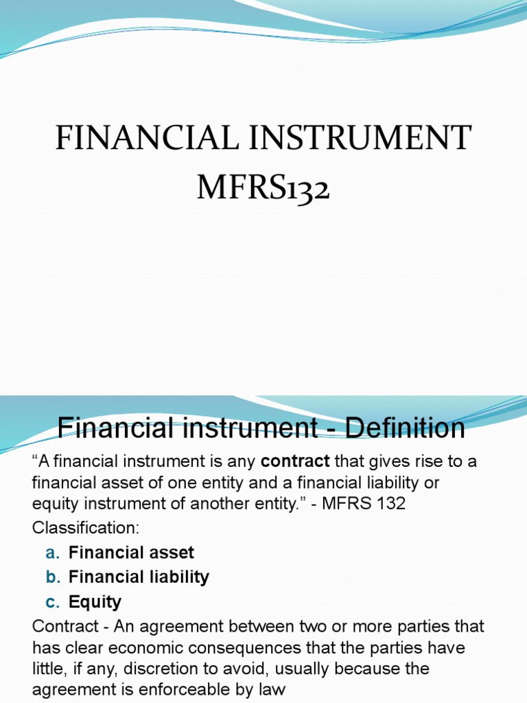 MFRS 132: Financial Instruments Overview | PDF | Equity (Finance ...