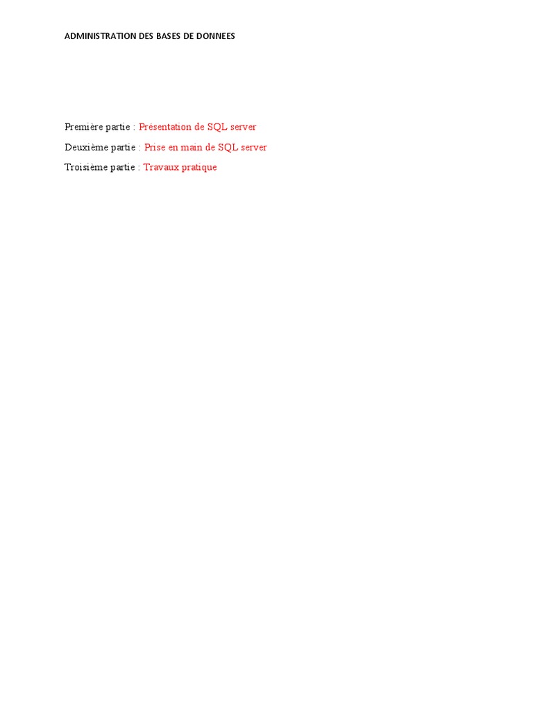 Administration de SQL Server PDF | PDF | Microsoft SQL Server | Serveur ...