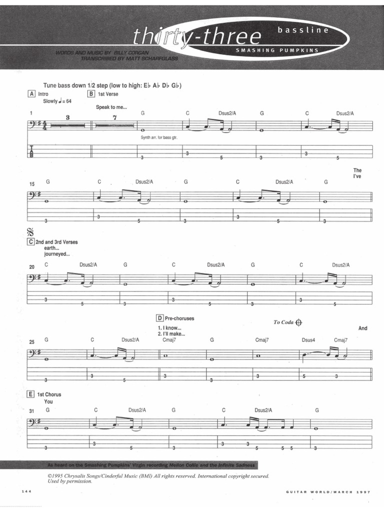 Smashing Pumpkins - Thirty-Three | PDF