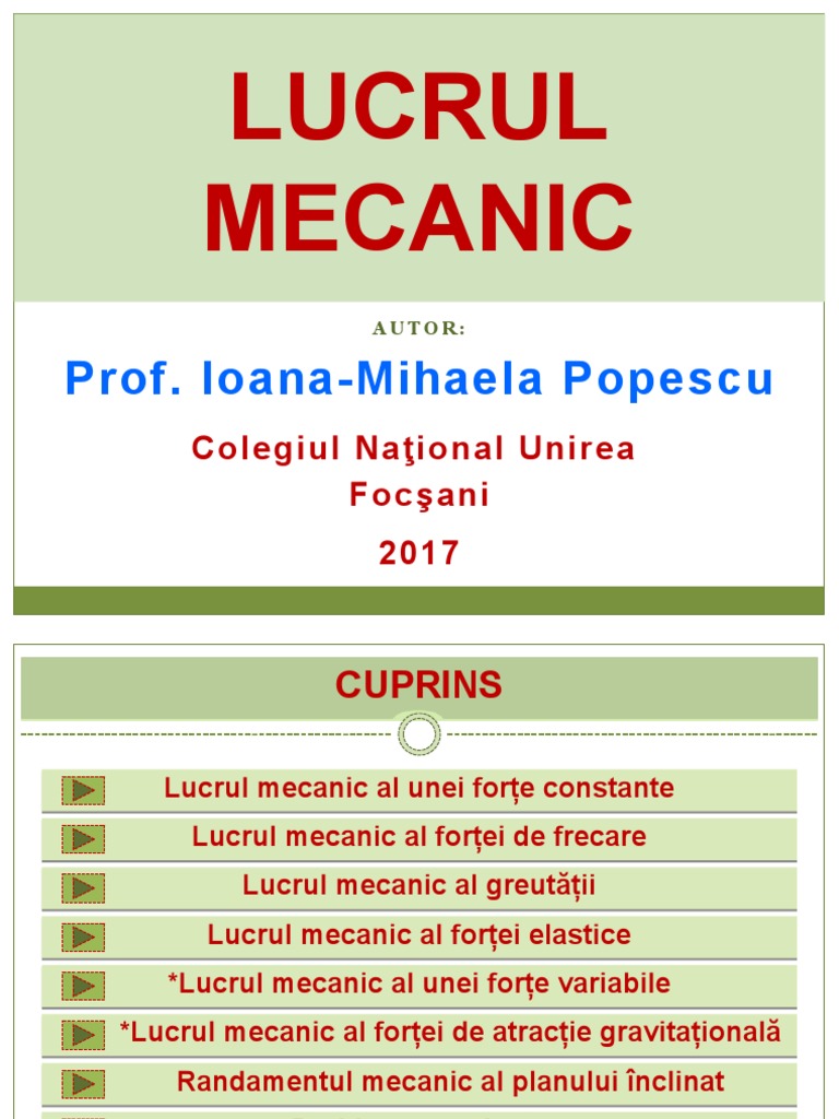 Lucrul Mecaniccod | PDF