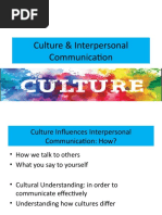 Culture & Interpersonal Communication