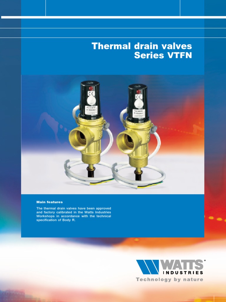 VTFN Thermal Drain Valve Specifications | PDF | Valve | Flow Measurement