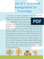Effects of Classroom Management To Learning