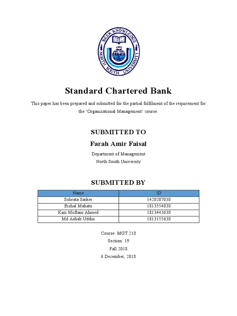 Standard Chartered Bank Overview and Analysis | PDF | Swot Analysis | Banks