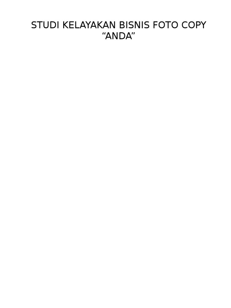 Studi Kelayakan Bisnis Foto Copy