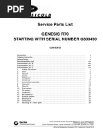 Service Parts List Genesis R70: Starting With Serial Number G800490