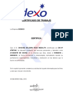 Certificado de Trabajo para Entregar