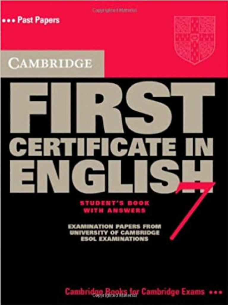 Cambridge First Certificate in English 7 With Answers | PDF