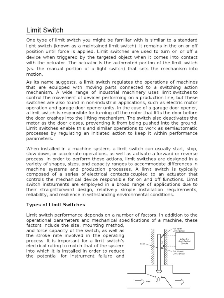 Limit Switch PDF Switch Machines