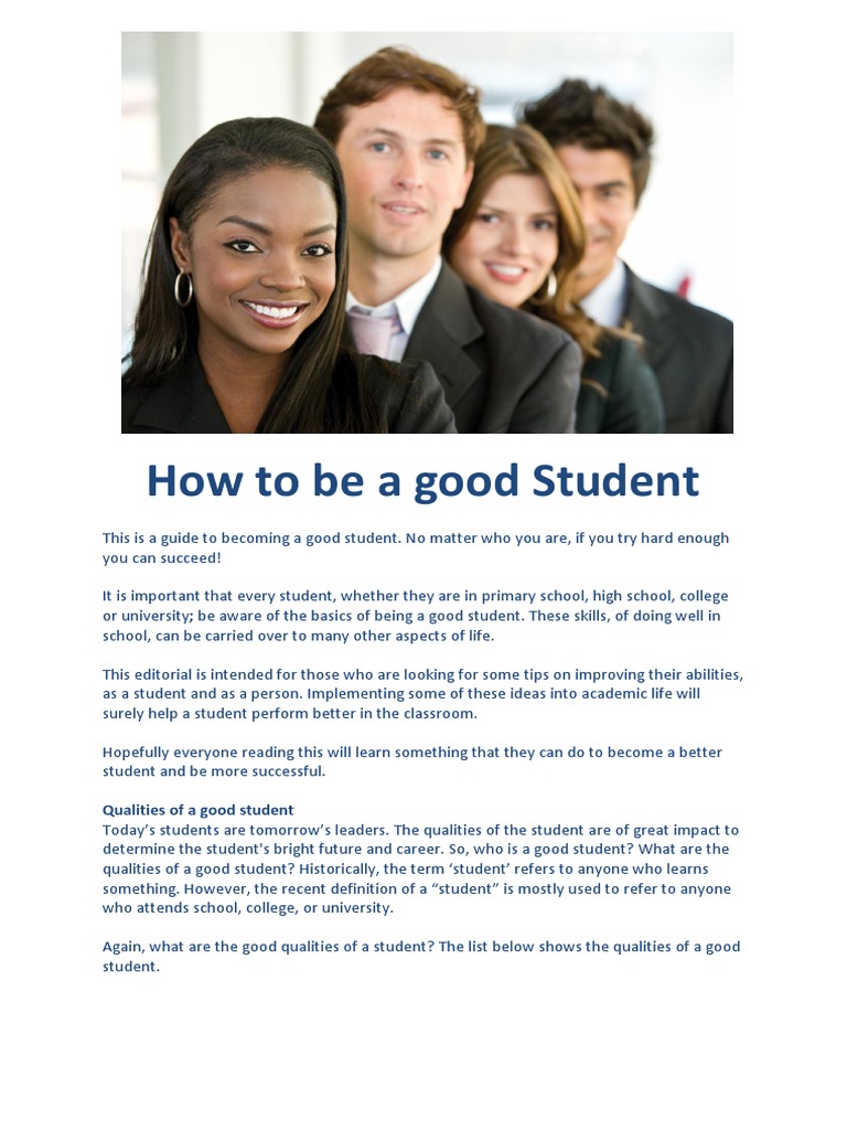 How To Be A Good Student1 | PDF | Concept | Motivation