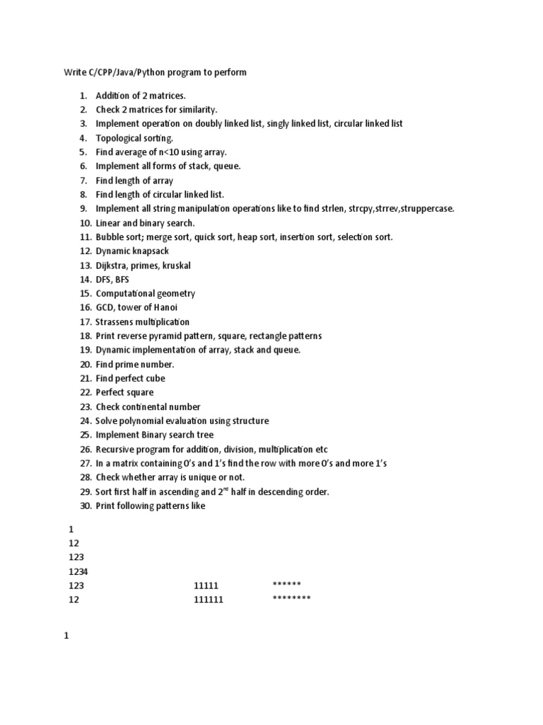 Programming Challenges for Students | PDF