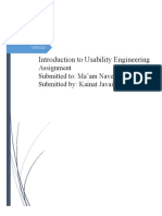 Introduction To Usability Engineering: Assignment Submitted To: Ma'am Naveera Sahar Submitted By: Kainat Javaid