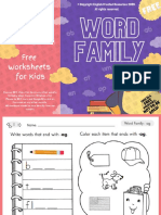 Word Family Activities Copyright English Created Resources PDF