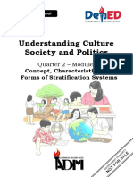 Understanding Culture Society and Politics: Concept, Characteristics and Forms of Stratification Systems