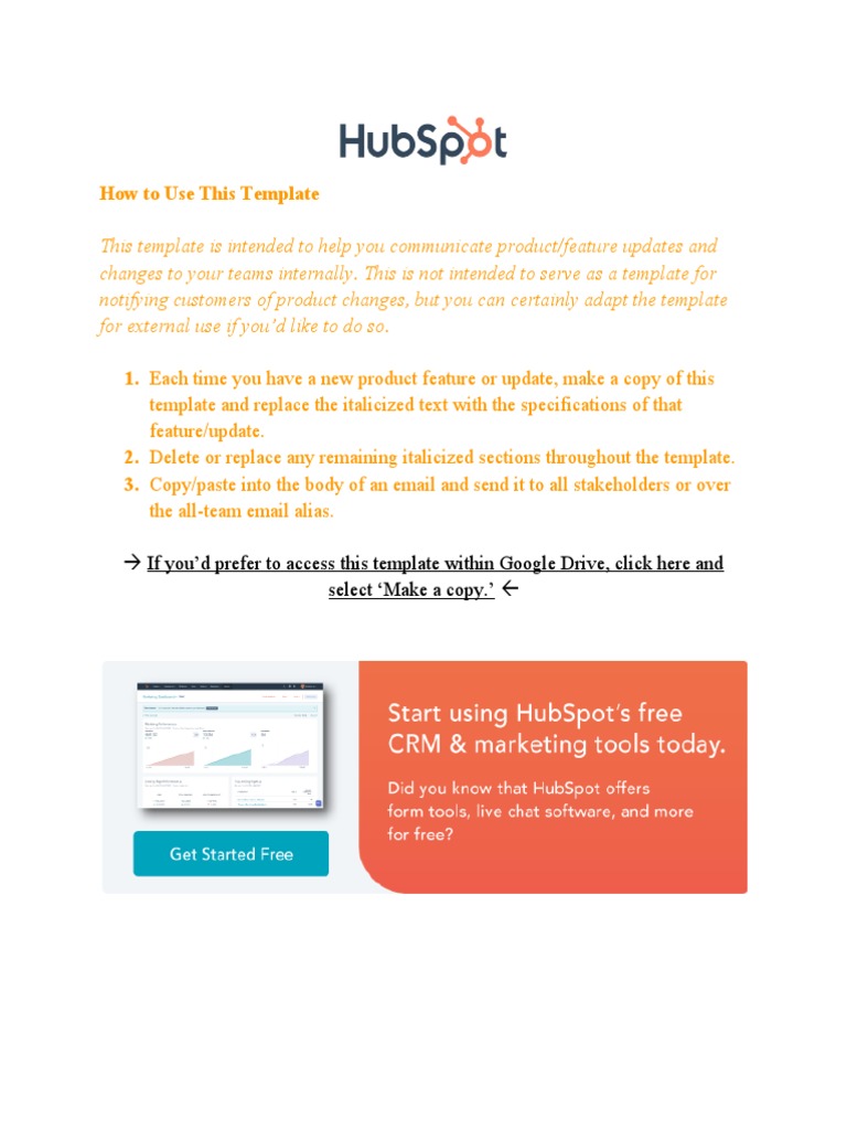 Internal Product Update Email Template | PDF | Application Software ...