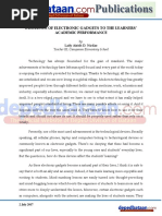 Influence of Electronic Gadgets To The Learners Academic Performance PDF