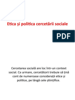 Etica Și Politica Cercetării Sociale