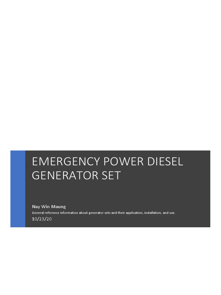 Generators Information and Basic Requirement 2020 October PDF | PDF ...