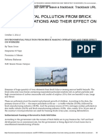 ENVIRONMENTAL POLLUTION FROM BRICK MAKING OPERATIONS AND THEIR EFFECT ON WORKERS - The Environmental Impact by Nearby Businesses