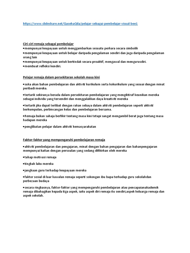 Ch1 Pelajar Sebagai Pembelajar Pdf