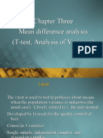 Chapter Three Mean Difference Analysis (T-Test, Analysis of Variance)