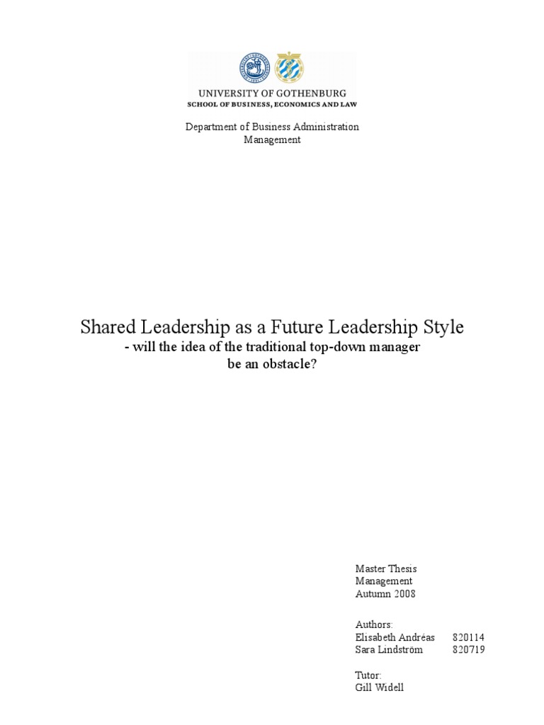 Future of Shared Leadership in Management | PDF | Flow (Psychology ...