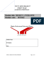 Module Title: DESIGN A WEB-SITE Module Code: BTE022: Mtevt/ Hpe Project First Year