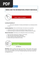 Media and The Information Literate Individual: Lesson 3