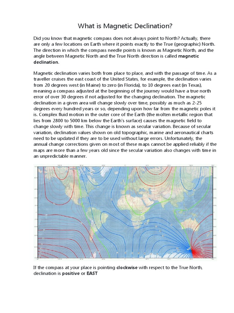 What Is Declination PDF Compass Navigation