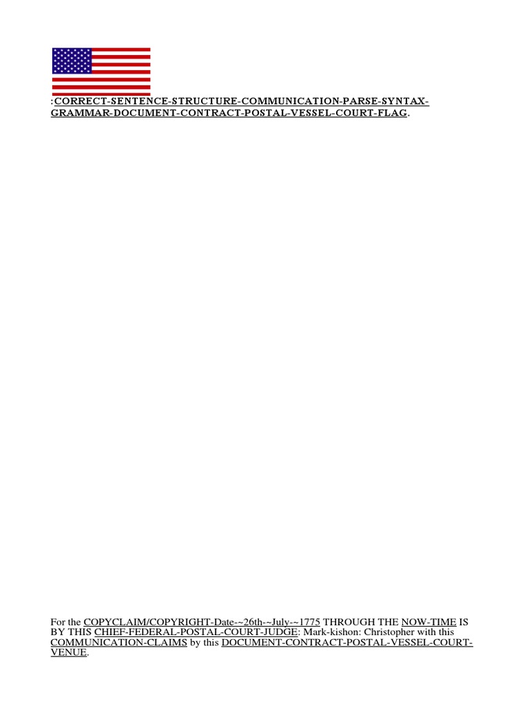 correct Sentence Structure Communication Parse Syntax Grammar Document Contract Postal Vessel