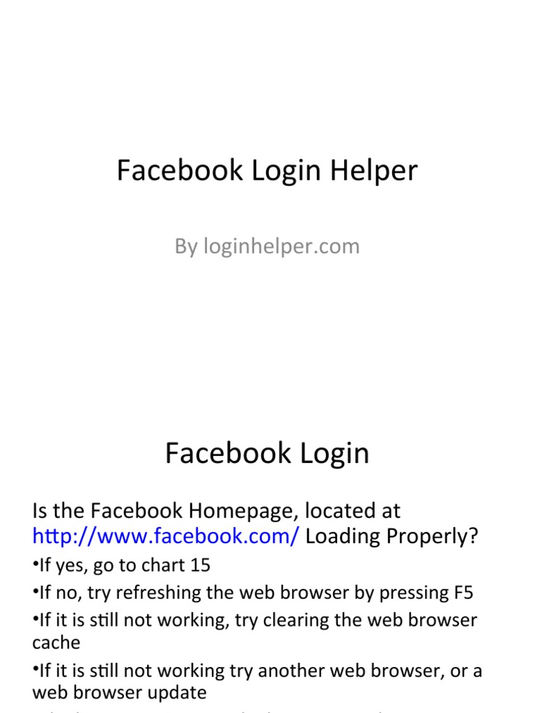 Facebook Login Troubleshooting Guide | PDF | Internet & Web | World ...