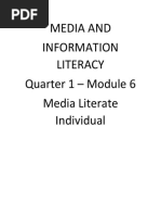 Media and Information Literacy Module 6 - Orinay