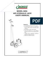 Air Hydraulic Jack User'S Manual Model 820A: Features