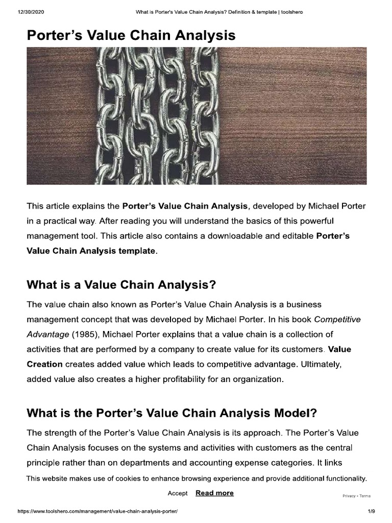 Value Chain Analysis Porter | PDF