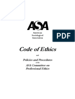 Code of Ethics: Policies and Procedures ASA Committee On Professional Ethics