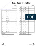 Times Table Test - 6× Table