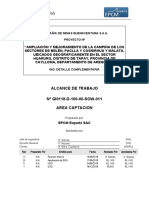 Alcance de Trabajo #GI0118-D-100-00-SOW-011 Area Captacion