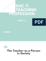 Week 2-3 The Teaching Profession