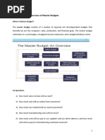 Overview of Master Budgets: What Is Master Budget?