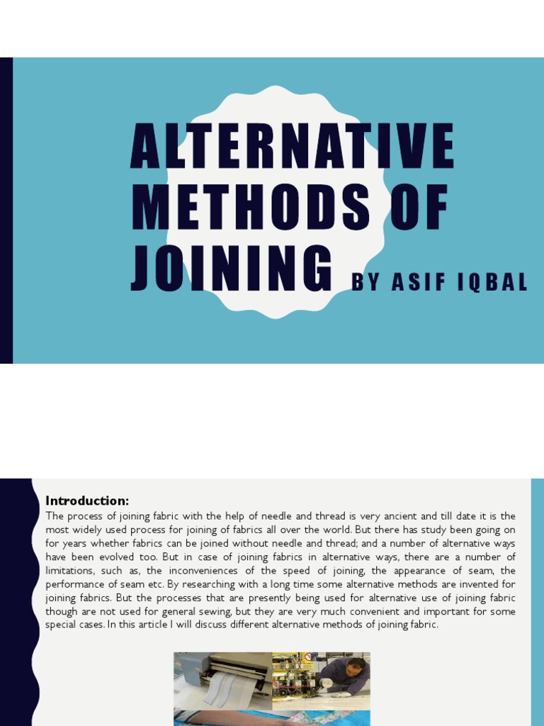 Alternative Methods of Joining by Asif Iqbal PDF Seam (Sewing