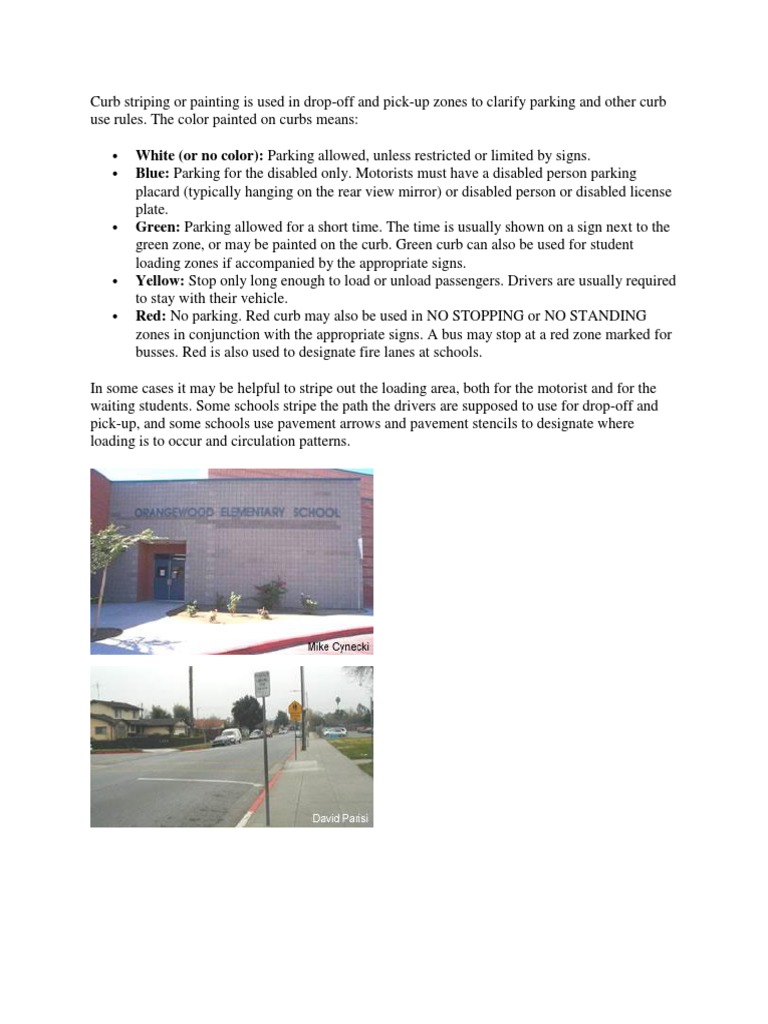 Curb Marking Color Meanings Explained | PDF | Business
