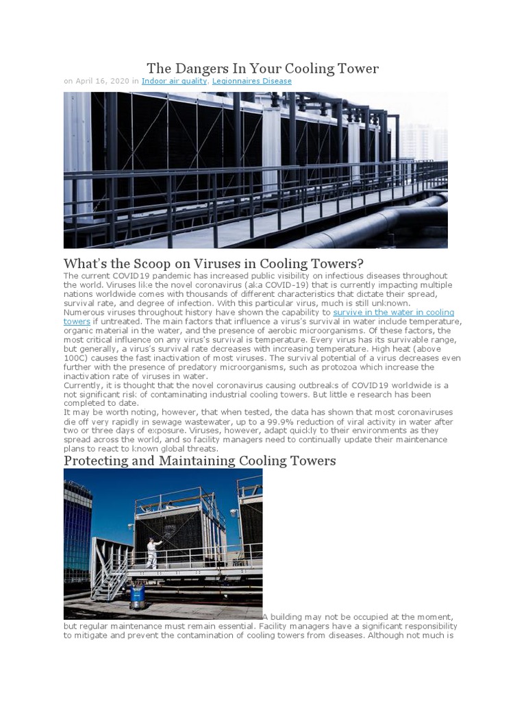 The Dangers in Your Cooling Tower PDF PDF Virus Microbiology