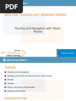 Web Age Technology Webinar Series: Routing and Navigation With React-Router