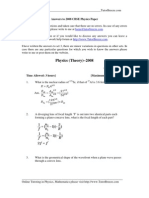 Physics (Theory) 2008 Code No. 55/3: Answers To 2008 CBSE Physics Paper