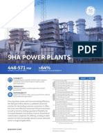 9ha Power Plants: Combined Cycle Efficiency Simple Cycle Output