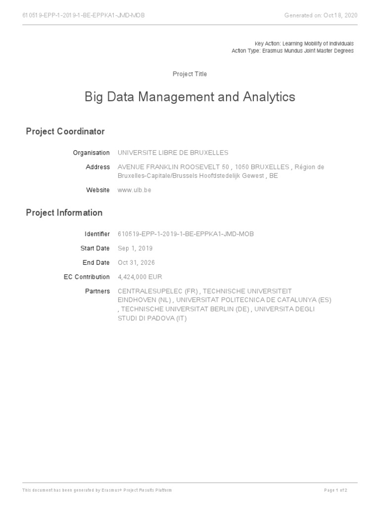 Big Data Management Master's Program | PDF | Analytics | Data Science