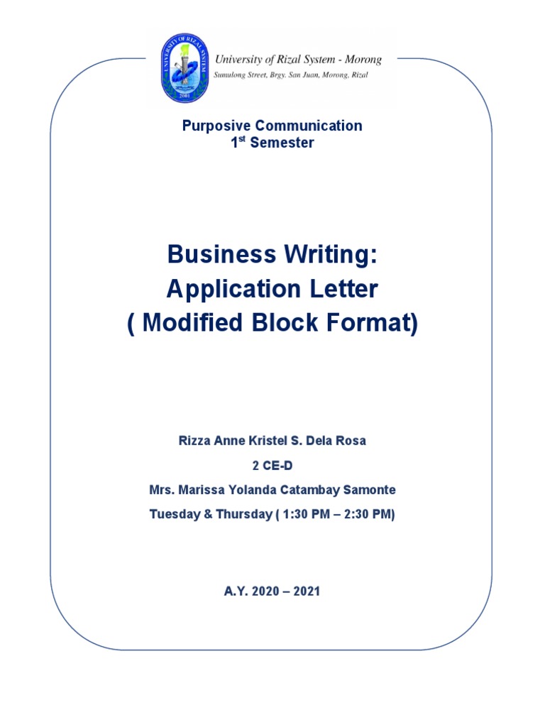 PurCom-LETTER - (Modified Block Format) | PDF