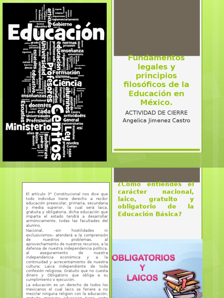 Fundamentos Legales y Principios Filosoficos de La Educacion en Mexico ...