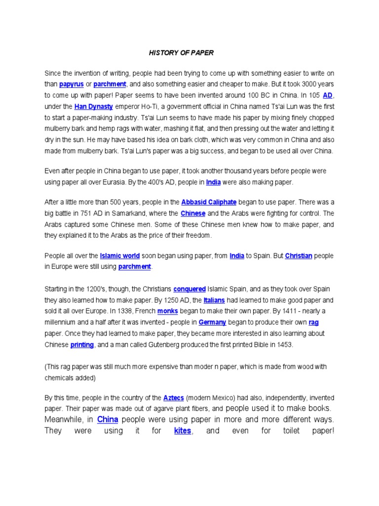 History of Paper | PDF | Paper