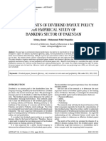 Determinants of Dividend Payout Policy: An Empirical Study of Banking Sector of Pakistan